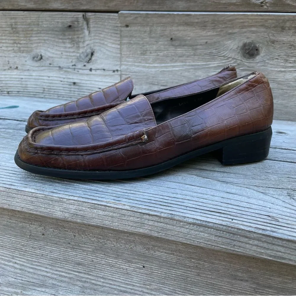 Falchi by Carlos Falchi “Lana” brown leather loafers 8.5